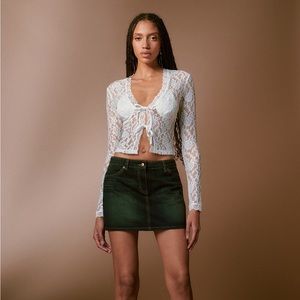 I.AM.GIA Sapphira White Lace Long Sleeve Top medium